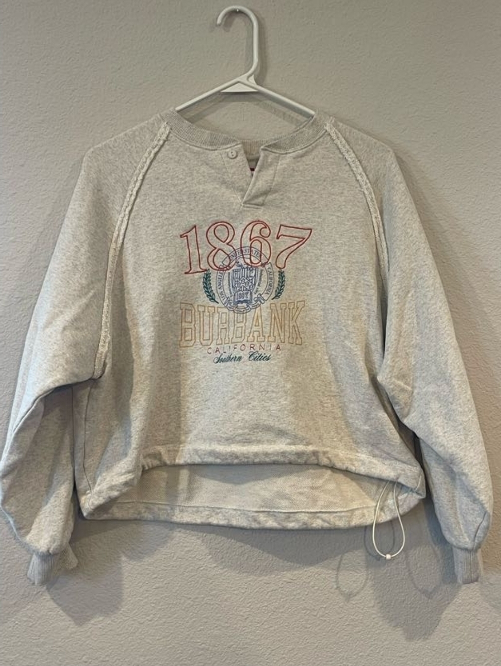 Niko And... Womens Burbank‎ 1867 Embroidered Cotton Crewneck Sweatshirt Size Med